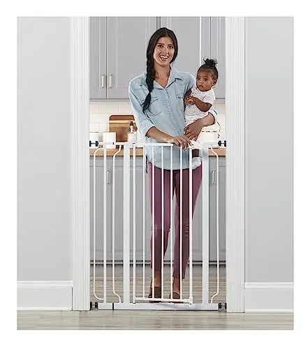 Regalo Easy Step Extra Tall Walk Thru Baby Gate in white