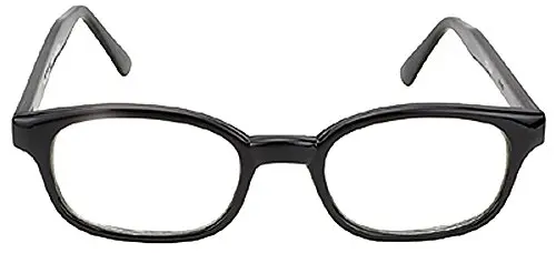 Pacific Coast KD's small black frame biker sunglasses with clear lens
