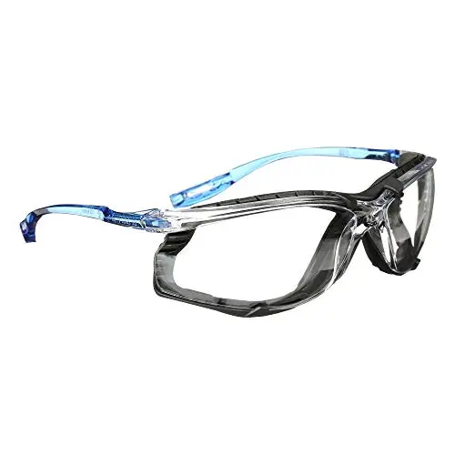 3M Virtua CCS safety glasses with blue frame and clear lens
