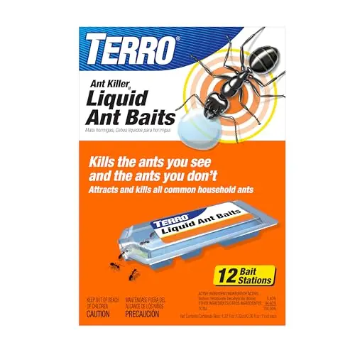 TERRO T300B liquid ant bait stations package showing multiple clear bait traps