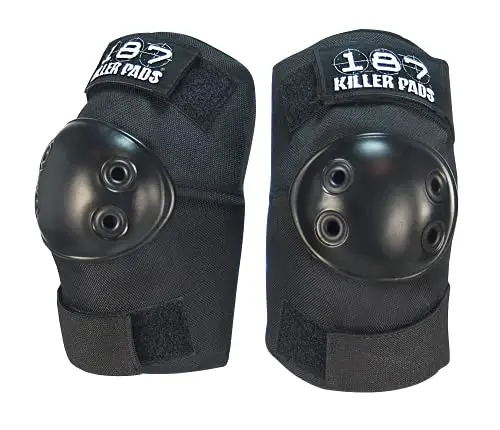 187 Killer Pads Elbow Pad in black, showing contoured design and single strap.