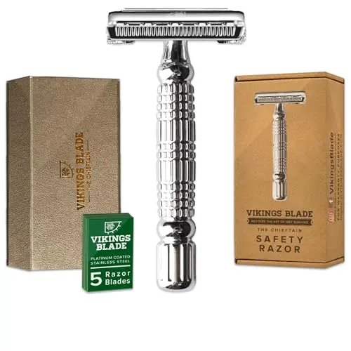 VIKINGS BLADE The Chieftain double edge safety razor with luxury case