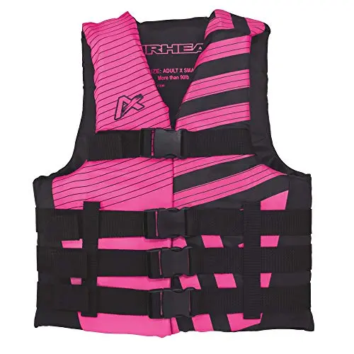 Airhead Trend pink life jacket with multiple adjustable closures