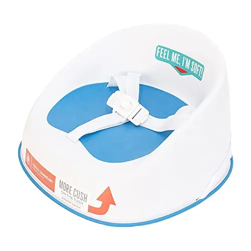 Prince Lionheart Squish Booster Seat in Berry Blue color on a dining chair