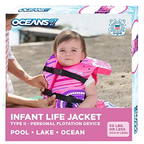 Oceans 7 USCG approved infant-child-youth life jacket in pink