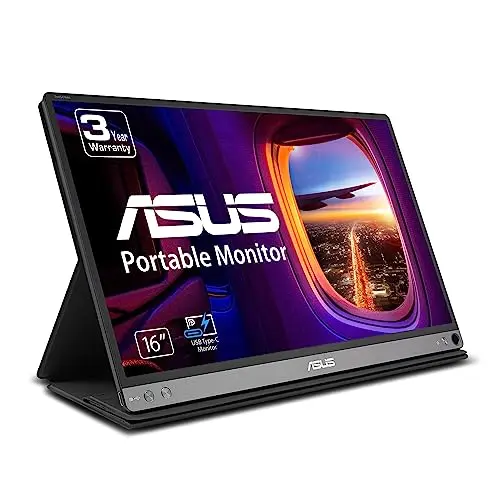 ASUS ZenScreen portable monitor in landscape and portrait orientation