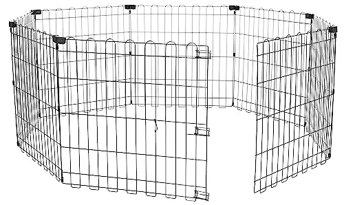 Amazon Basics 24-inch tall octagonal metal dog playpen without a door