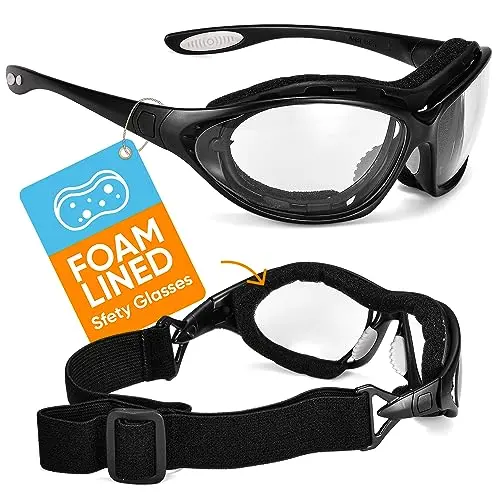 SAFEYEAR Anti Fog safety goggles with clear lens and foam lining