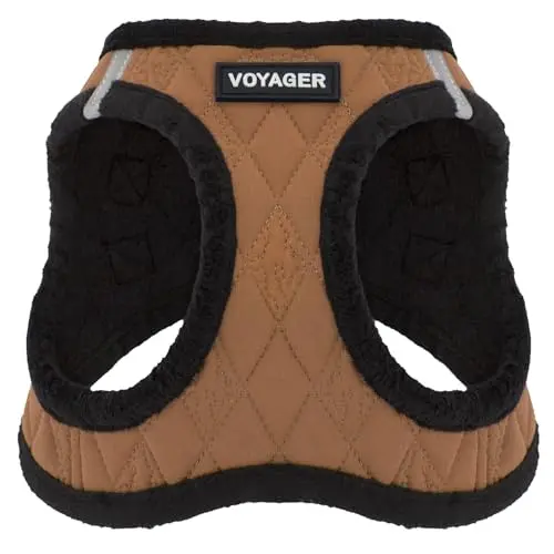 Best Pet Supplies Step-In Plush Dog Harness in beige on a small dog