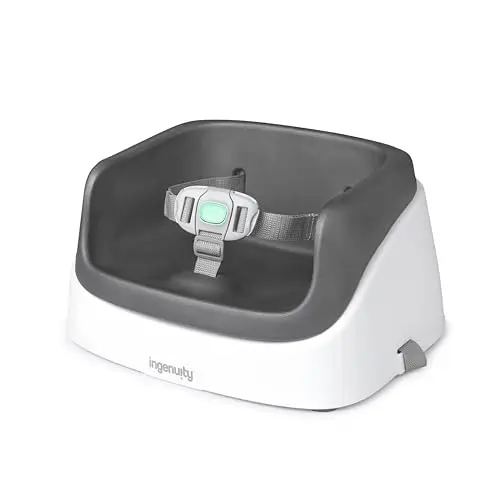 Ingenuity SmartClean slate grey toddler booster seat with removable foam insert.