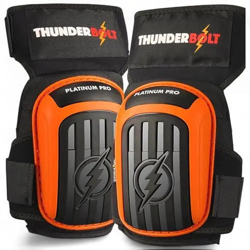 Thunderbolt Platinum Pro kneepads with double gel padding in orange.
