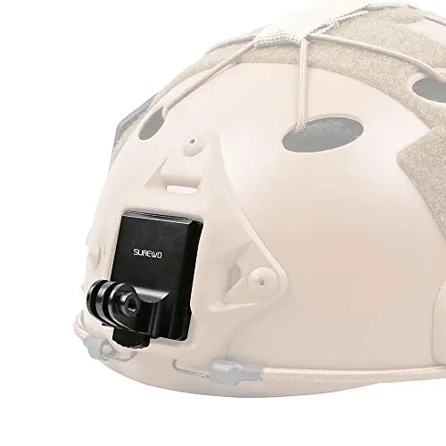 SKEZN aluminum NVG mount attached to a tactical helmet with GoPro