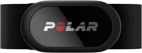 Polar H10 heart rate monitor chest strap in black and red