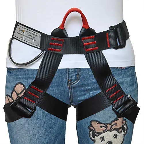 HeeJo half body climbing harness with doubleback buckles and mesh lining