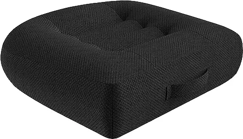 WSGJHB black square car booster seat cushion with mesh fabric and handle