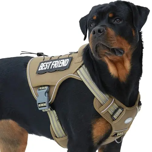 AUROTH Tactical Dog Harness for large dogs in army yellow
