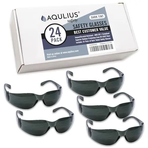 Aqulius 24-pack of tinted safety glasses for construction
