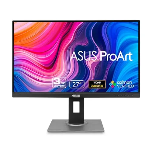 ASUS ProArt 27-inch WQHD IPS monitor on a desk