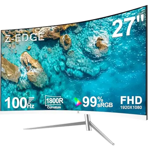 Z-Edge 27-inch curved gaming monitor with VGA and HDMI ports