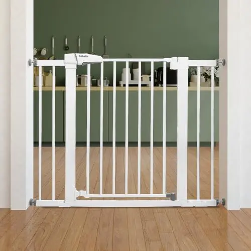 Babelio white plastic and metal auto-close baby gate