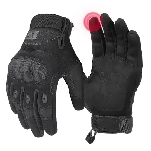 KEMIMOTO black tactical gloves with hard knuckle protectors