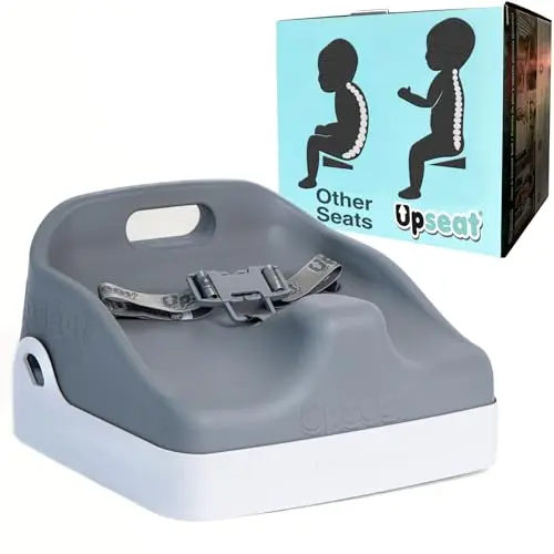 Upseat Boost ergonomic toddler booster seat in Gray, showing contoured design