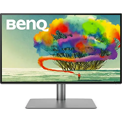 BenQ PD2725U 27-inch 4K monitor with Thunderbolt 3 logo displayed