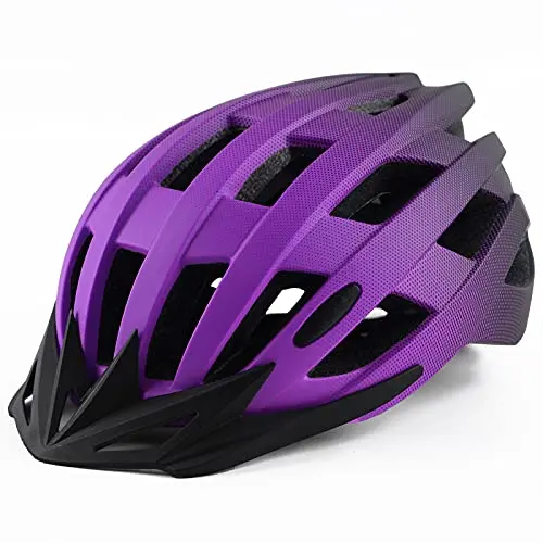 TLAMEE adjustable bicycle helmet with detachable visor in purple