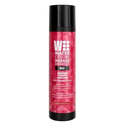 Watercolors INTENSE RED color depositing shampoo bottle