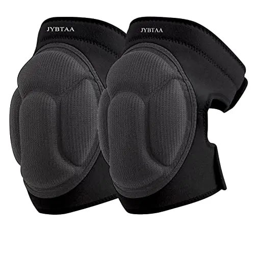 JYBTAA black soft foam knee pads with dual straps