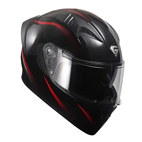 KYPARA Full Face Motorcycle Helmet in bright red