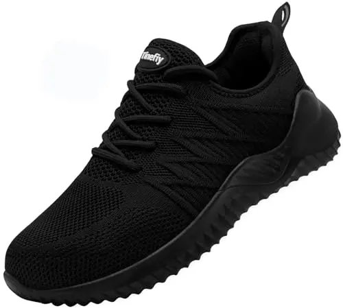 Tinefiy Steel Toe Shoes for Women Lightweight Work Sneakers