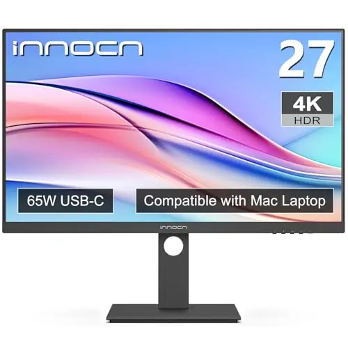 INNOCN 27-inch 4K monitor with a slim bezel on an adjustable stand
