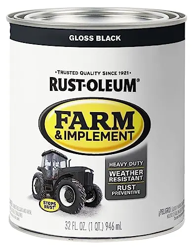Rust-Oleum Farm & Implement Enamel Paint in a gloss black quart can
