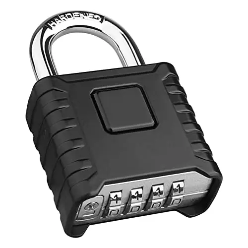 Diyife black square combination padlock with a button release
