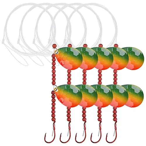 SILANON 5-pack Walleye Spinner Rig Kit with Colorado blades