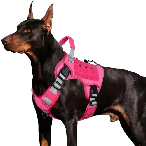 WINGOIN Pink Tactical Military Style Dog Harness