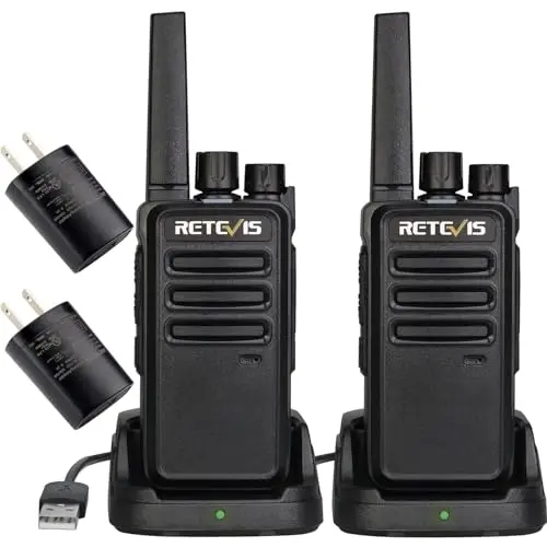 Retevis RT68 rechargeable walkie talkies with USB charging base