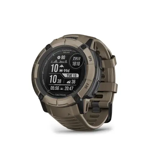 Garmin Instinct 2X Solar Tactical Edition GPS watch on a camouflage strap