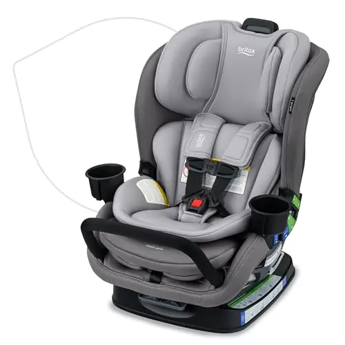 Britax Poplar S Convertible Car Seat in Glacier Graphite color, showing its slim profile