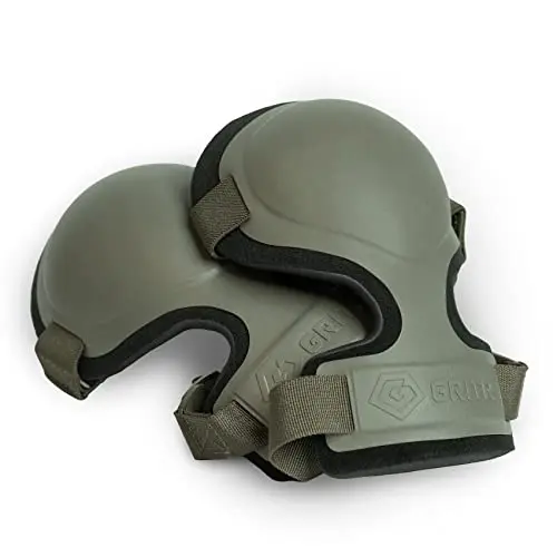 GRITR ranger green tactical knee pads with hard shell and straps
