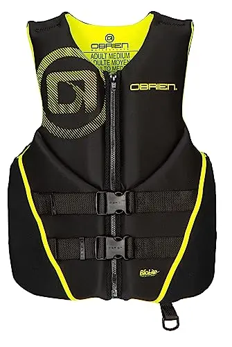 O'Brien Men's Traditional neoprene life jacket in yellow, size XX-Large