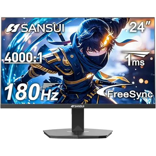 SANSUI 24-inch flat gaming monitor with a simple stand