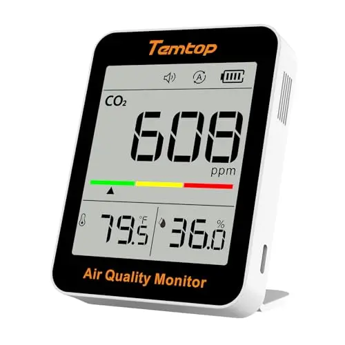 Temtop portable CO2 monitor with digital display
