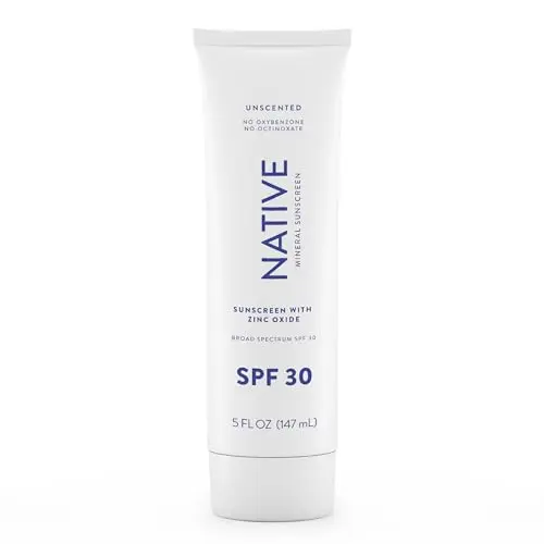 Native Sunscreen SPF 30 unscented mineral lotion tube