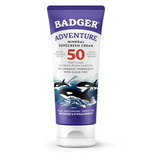 Badger Mineral Sunscreen SPF 50 zinc oxide sunscreen tube