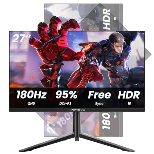 INFIEVO 27-inch QHD gaming monitor with 180Hz refresh rate in portrait orientation
