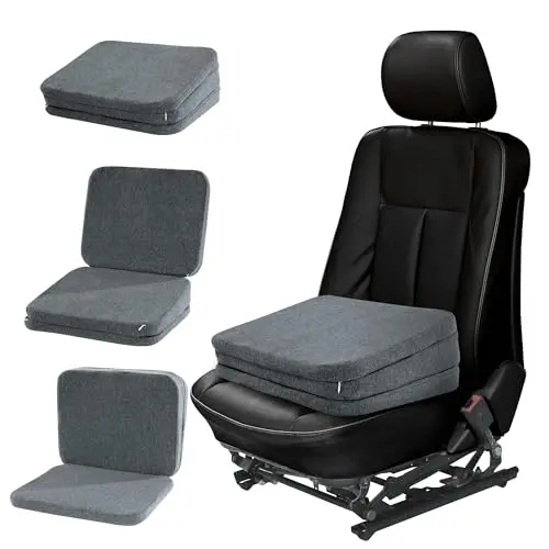 HOMBYS grey adjustable 3-layer car booster seat cushion