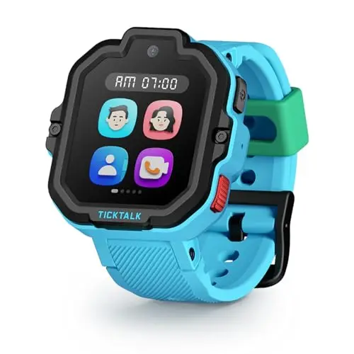 TickTalk 5 Kids Smart Watch in blue on a wrist