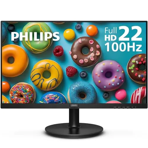Philips 22-inch Full HD monitor with slim bezels on a desk